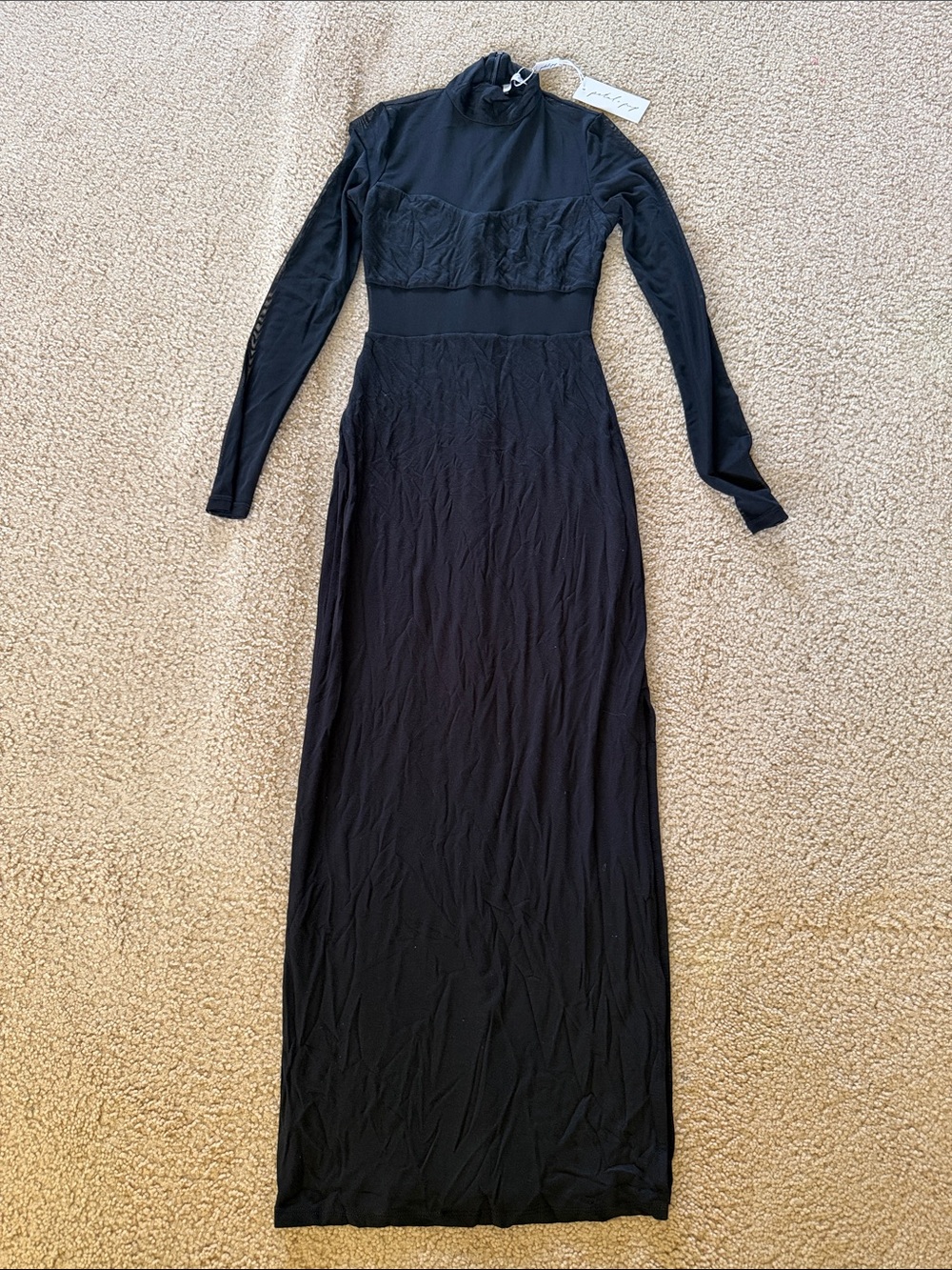 NWT Petal & Pup Farrow Long Sleeve MIDI Dress - Black